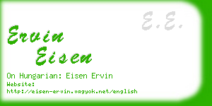 ervin eisen business card